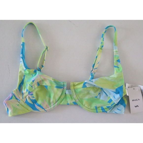 RVCA XT612RTU Women's Sz M Multicolor Tropix Underwire Bikini Top $60+ - Picture 1 of 3